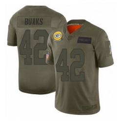 Womens Green Bay Packers 42 Oren Burks Limited Camo 2019 Salute to Service Football Jersey