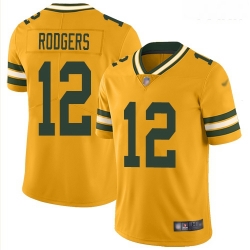 Packers #12 Aaron Rodgers Gold Youth Stitched Football Limited Inverted Legend Jersey