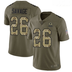 Packers #26 Darnell Savage Olive Camo Youth Stitched Football Limited 2017 Salute to Service Jersey