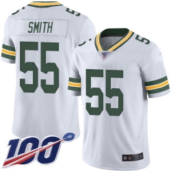 Youth Packers 55 Za 27Darius Smith White Stitched Football 100th Season Vapor Limited Jersey