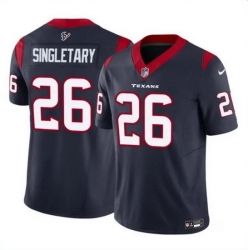 Men Houston Texans 26 Devin Singletary Navy 2023 F U S E Vapor Untouchable Stitched Football Jersey