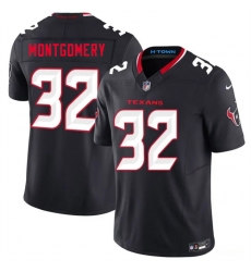 Men Houston Texans  32 David Montgomery Navy 2nd Alternate 2026 F U S E  Vapor Limited Stitched Football Jersey