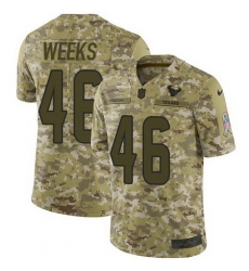 Nike Texans #46 Jon Weeks Camo Mens Stitched NFL Limited 2018 Salute To Service Jersey