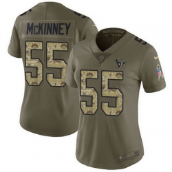 Nike Texans 55 Benardrick McKinney Olive Camo Womens Stitched NFL Limited 2017 Salute to Service Jersey