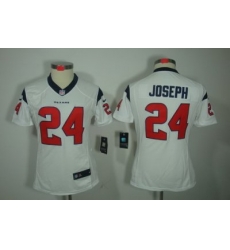 Women Nike Houston Texans #24 Johnathan Joseph White Color[NIKE LIMITED Jersey]