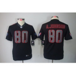 Nike Youth Houston Texans #80 Andre Johnson black jerseys[Impact Limited]