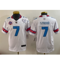 Youth Houston Texans 7 C J Stroud White 2026 25th Anniversary Patch F U S E HOUSTON US Rivalries Collection Limited Stitched Football Jersey Youth Houston Texans 7 C J Stroud White 2026 25th Anniversary Patch F U S E HOUSTON US Rivalries Collection Limited Stitched Football Jersey