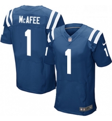 Men Nike Indianapolis Colts 1 Pat McAfee Elite Royal Blue Team Color NFL Jersey