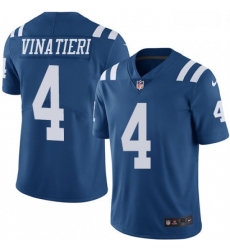 Men Nike Indianapolis Colts 4 Adam Vinatieri Limited Royal Blue Rush Vapor Untouchable NFL Jersey