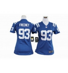 Nike Women NFL Indianapolis Colts #93 Dwight Freeney Blue Jerseys