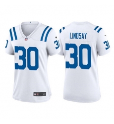 Women Indianapolis Colts 30 Phillip Lindsay White Stitched Jersey