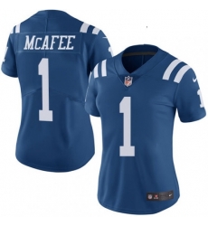 Womens Nike Indianapolis Colts 1 Pat McAfee Limited Royal Blue Rush Vapor Untouchable NFL Jersey