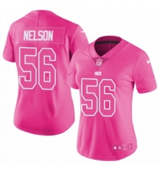 Womens Nike Indianapolis Colts 56 Quenton Nelson Limited Pink Rush Fashion NFL Jersey