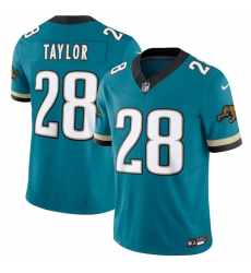 Men Jacksonville Jaguars 28 Fred Taylor Teal 2024 F U S E  Prowler Throwback Vapor Limited Stitched Football Jersey