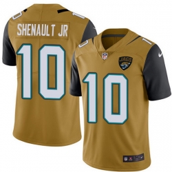 Nike Jaguars 10 Laviska Shenault Jr  Gold Men Stitched NFL Limited Rush Jersey