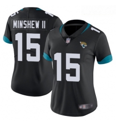 Jaguars #15 Gardner Minshew II Black Team Color Women Stitched Football Vapor Untouchable Limited Jersey