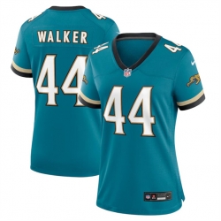 Women Jacksonville Jaguars 44 Travon Walker Teal 2024 Prowler Throwback Vapor Limited Stitched Football Jersey