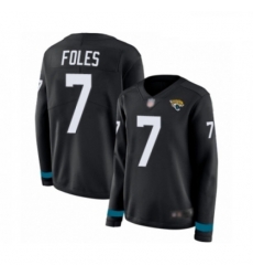 Womens Jacksonville Jaguars 7 Nick Foles Limited Black Therma Long Sleeve Football Jersey