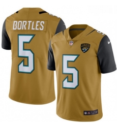 Youth Nike Jacksonville Jaguars 5 Blake Bortles Limited Gold Rush Vapor Untouchable NFL Jersey