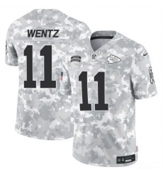 Men Kansas City Chiefs 11 Carson Wentz 2024 F U S E Arctic Camo Salute To Service Limited Stitched Football Jersey