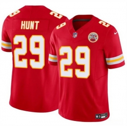 Men  Kansas City Chiefs 29 Kareem Hunt Red 2024 F U S E Vapor Untouchable Limited Stitched Football Jersey