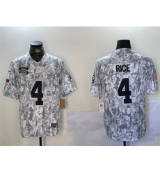 Men Kansas City Chiefs 4 Rashee Rice 2024 F U S E Arctic Camo Salute To Service Limited Stitched Football Jersey