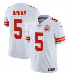 Men   Kansas City Chiefs 5 Hollywood Brown White Vapor Untouchable Limited Stitched Football Jersey