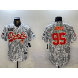 Men Kansas City Chiefs 95 Chris Jones 2024 Arctic Camo Salute To Service Stitched Baseball Jersey 2