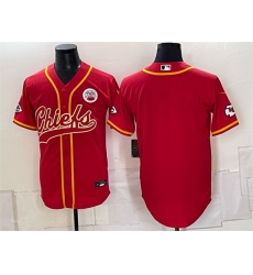 Men Kansas City Chiefs Blank Red Gold With Patch Cool Base Stitched Baseball Jersey Men Kansas City Chiefs Blank Red Gold With Patch Cool Base Stitched Baseball Jersey