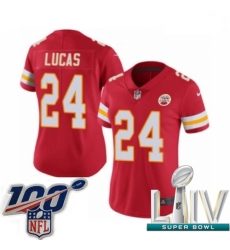 2020 Super Bowl LIV Women Nike Kansas City Chiefs #24 Jordan Lucas Red Team Color Vapor Untouchable Limited Player NFL Jersey