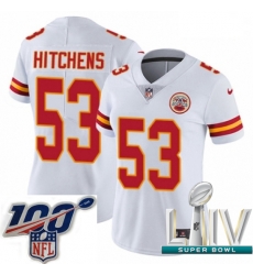 2020 Super Bowl LIV Women Nike Kansas City Chiefs #53 Anthony Hitchens White Vapor Untouchable Limited Player NFL Jersey