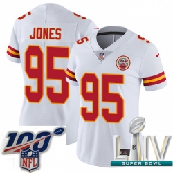 2020 Super Bowl LIV Women Nike Kansas City Chiefs #95 Chris Jones White Vapor Untouchable Limited Player NFL Jersey