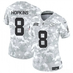 Women Kansas City Chiefs 8 DeAndre Hopkins 2024 F U S E Arctic Camo Salute To Service Limited Stitched Football Jersey