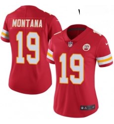 Womens Nike Kansas City Chiefs 19 Joe Montana Red Team Color Vapor Untouchable Limited Player NFL Jersey