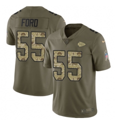 Youth Nike Chiefs #55 Dee Ford Olive Camo Stitched NFL Limited 2017 Salute to Service Jersey