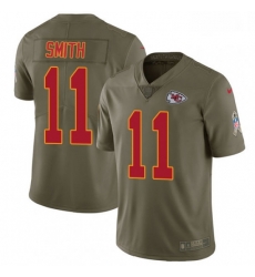 Youth Nike Kansas City Chiefs 11 Alex Smith Limited Olive 2017 Salute to Service NFL Jersey