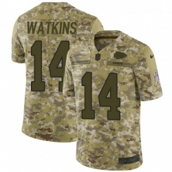 Youth Nike Kansas City Chiefs 14 Sammy Watkins Limited Camo 2018 Salute to Service NFL Jerseyy