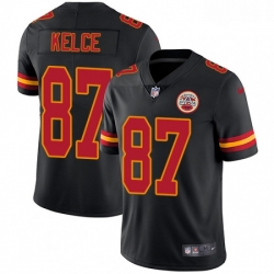 Youth Nike Kansas City Chiefs 87 Travis Kelce Limited Black Rush Vapor Untouchable NFL Jersey