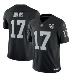 Men Las Vegas Raiders 17 Davante Adams Black 2024 F U S E 65th Anniversary Patch Vapor Stitched Football Jersey