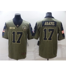 Men Las Vegas Raiders 17 Davante Adams Olive Salute To Service Limited Stitched jersey