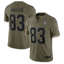 Men Las Vegas Raiders 83 Darren Waller Olive 2022 Salute To Service Limited Stitched Jersey