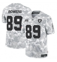 Men Las Vegas Raiders 89 Brock Bowers 2024 F U S E Arctic Camo Salute To Service Limited Stitched Football Jersey