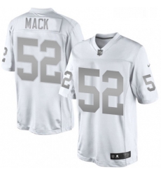 Mens Nike Oakland Raiders 52 Khalil Mack Limited White Platinum NFL Jersey