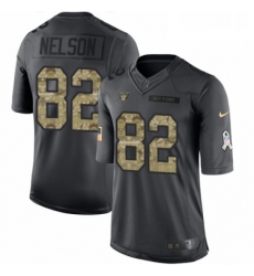 Mens Nike Oakland Raiders 82 Jordy Nelson Limited Black 2016 Salute to Service NFL Jersey