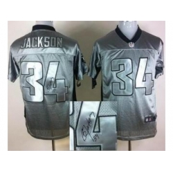 Nike Oakland Raiders 34 Bo Jackson Grey Elite Shadow Signed NFL Jersey