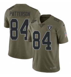 Nike Raiders #84 Cordarrelle Patterson Olive Mens Stitched NFL Limited 2017 Salute To Service Jersey