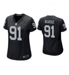 Women Las Vegas Raiders 91 Yannick Ngakoue Black Jersey