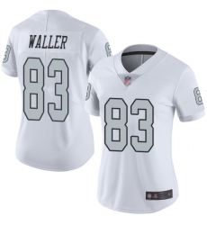 Women Raiders 83 Darren Waller White Stitched Football Limited Rush Jersey