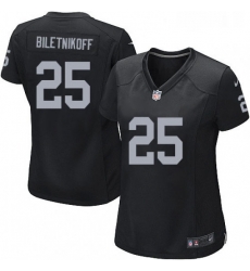 Womens Nike Oakland Raiders 25 Fred Biletnikoff Game Black Team Color NFL Jersey