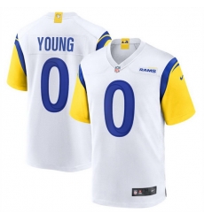 Men Los Angeles Rams 0 PByron Young White Stitched Game Jersey